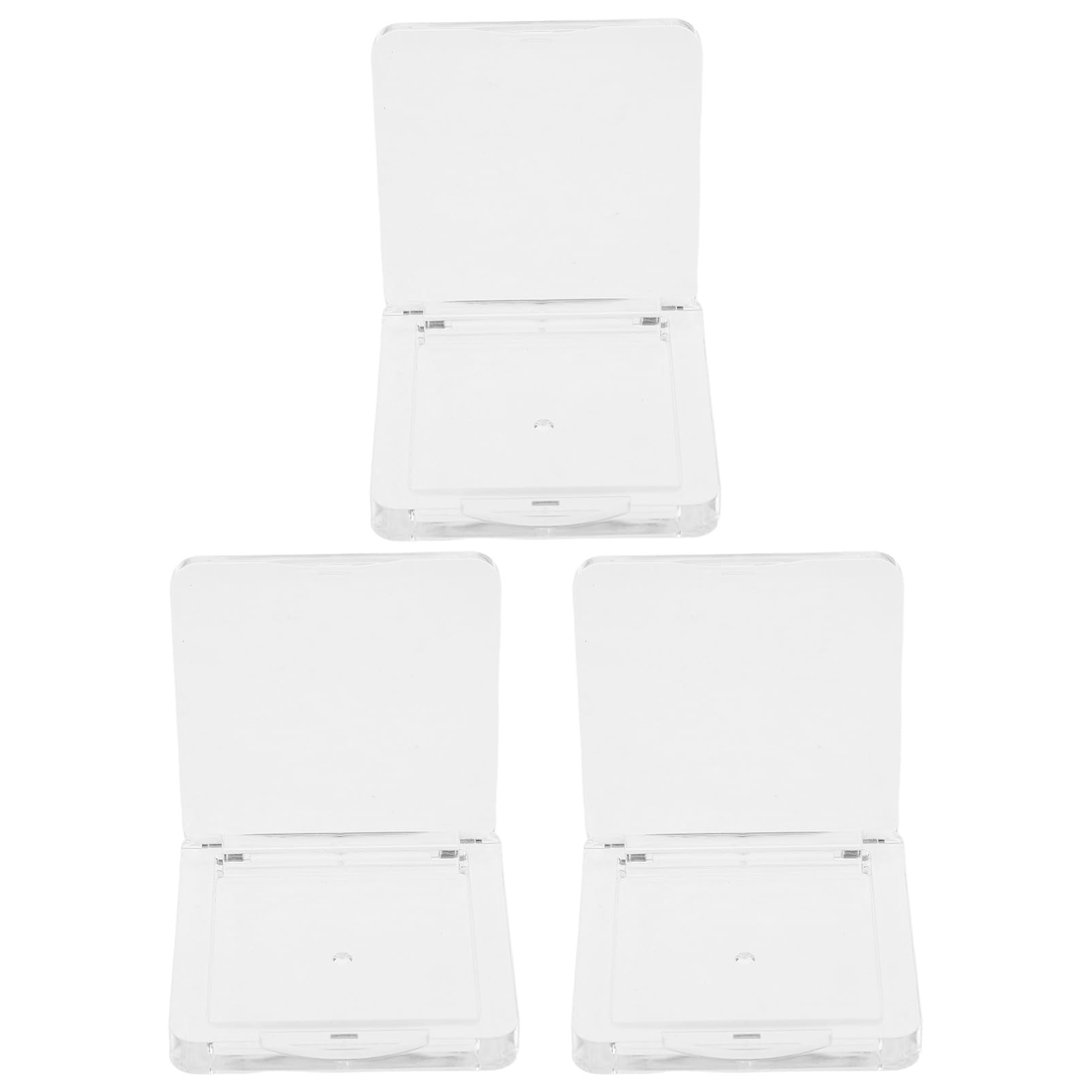 Gogogmee Square Makeup Container Empty Highlighter Box for Blush Eyeshadow and Cosmetic Storage Versatile Transparent Powder Pans for Mixing Makeup