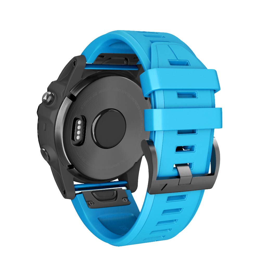 DKEnjoy Silicone Quick Release Wrist Band Replacement Bracelet Watch Strap for Garmin Fenix 5X/Fenix 5X Plus/Fenix 3/Fenix 3 HR Smartwatch (Sky Blue)
