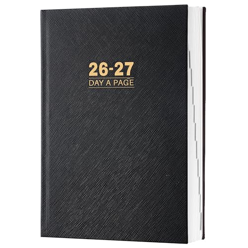 Agenda 2026-2027 calendrier d'une page par jour à couverture rigide noire haute qualité