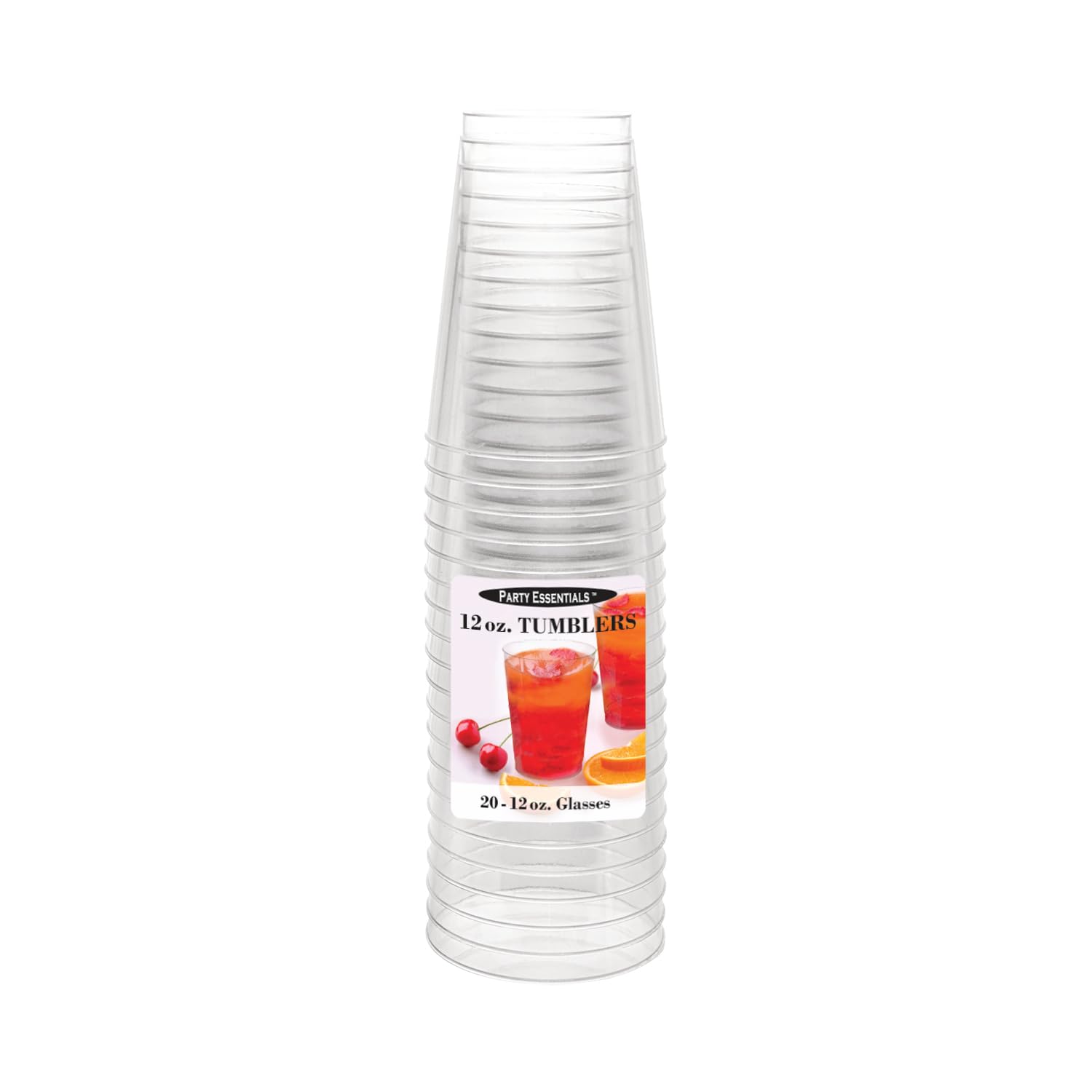Amazon.com: Party Essentials Disposable Hard Plastic Drinking Cups/Party  tumblers/Pint Glasses, 12 oz, 20-Count, Clear : Health & Household