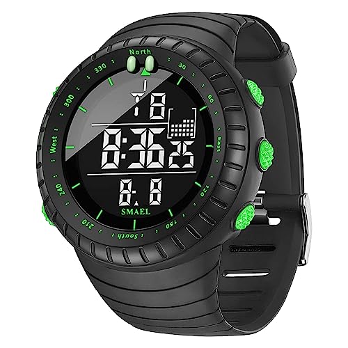 Montre numérique homme SMAEL 1237 chronographe sport noir vert