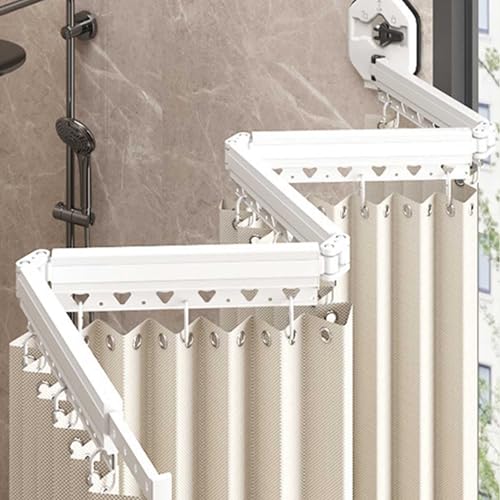 Tringle douche angle ventouse réglable : finis les trous dans vos murs !