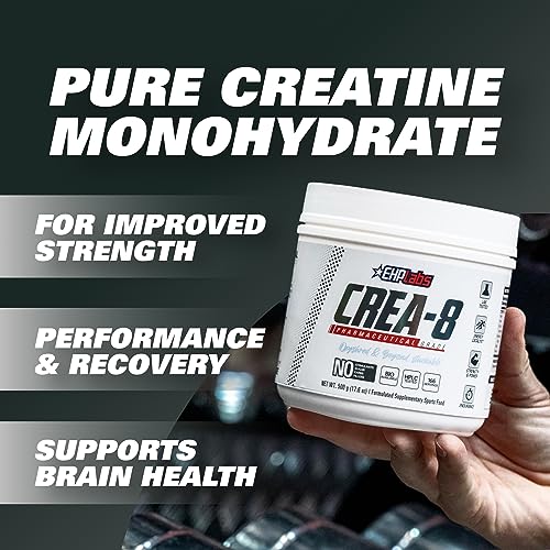 Ehplabs Crea-8 Creatine Monohydrate Powder - Creatine Powder For Building Lean Muscle Mass, Improves Strength & Power, Supports Brain Health - 100 Servings (500G) #TOP3