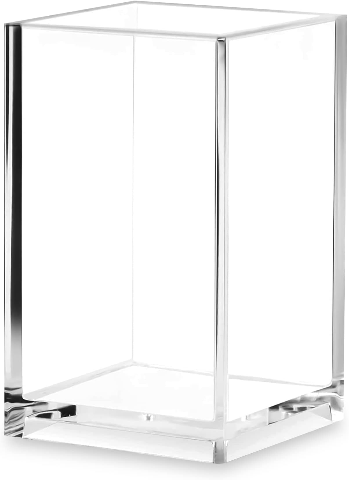 Acrylic Holder (1 Pack) - حامل أقلام أكريليك، حامل فرش مكياج، منظم مكتب - Desk Desktop Stationery Organizer Desk Accessories Acrylic Pen Pencil Holder Makeup Brush Holder (1 Pack)