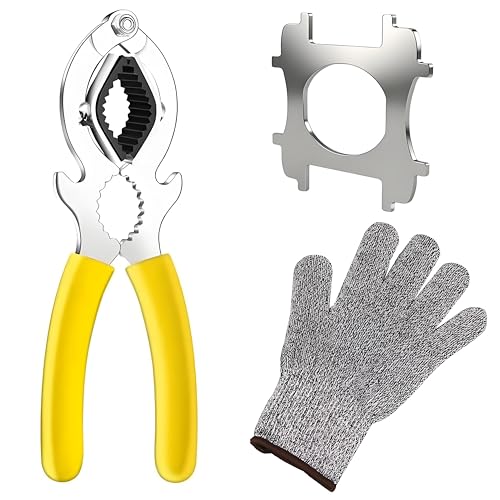 Faucet Aerator Removal Tool with Aerator Key and Cut Resistant Gloves,Faucet Wrench with Aerator Shell Removal Tool Faucet Replacement Part Repair Spanner for Kitchen and Bathroom