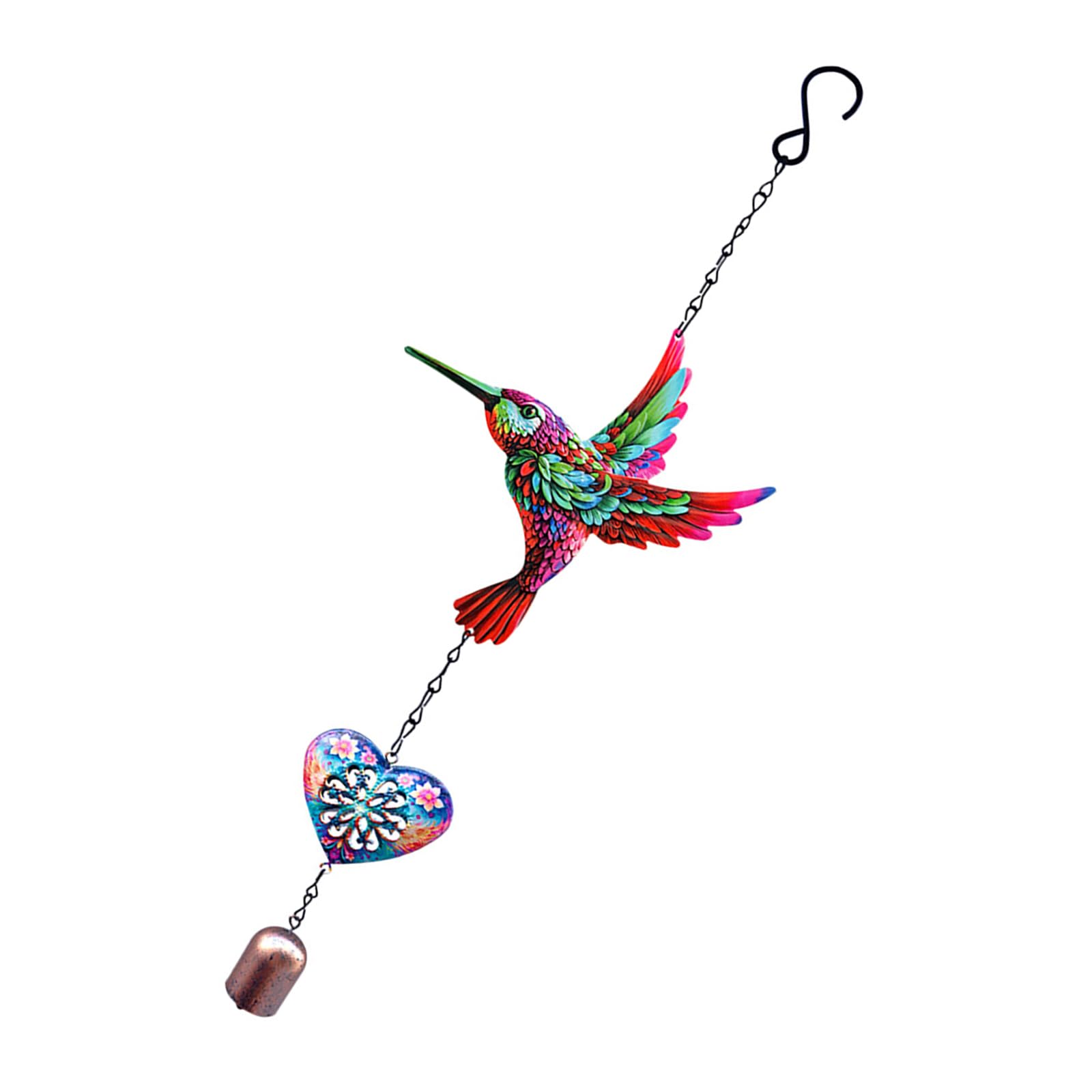 Metal Hummingbird Wind Chimes with Bells for Garden Patio Outdoor Decoration for Mom Garden Deck Wind Chimes