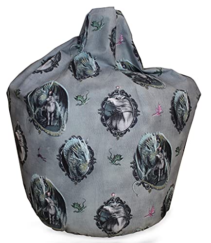 Lisa Parker Protector Of Magic Bean Bag Cover Only, Regular, Unicorn Dragon Blue Pink Green