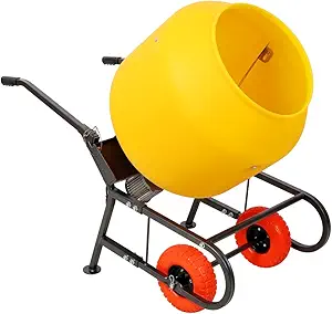 6 CUFT Portable Electric Concrete Mixer, Heavy Duty Poly Drum, 1/2HP 115V, CSA Certified