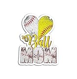 Funny Ball Mom Softball Baseball - Sticker Graphic - Auto, Wall, Laptop, Cell, Truck Sticker for Windows, Cars, Trucks