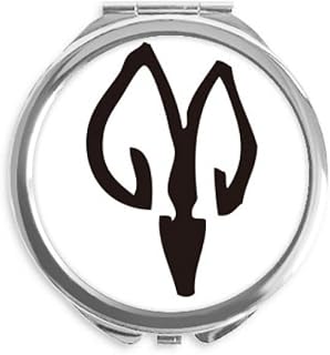 Bones Inscriptions Chinese Zodiac Sheep Hand Compact Mirror Round Portable Pocket Glass