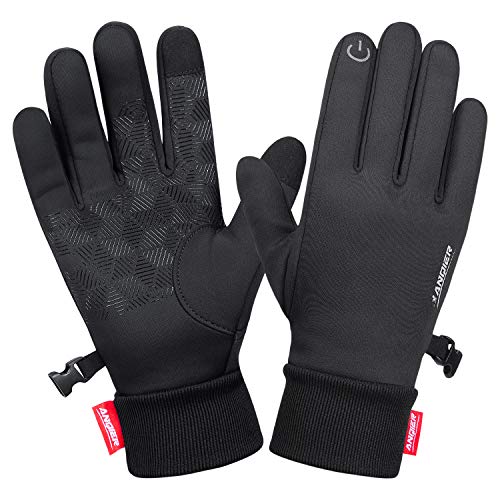Coskefy Guantes de Ciclismo Moto Guantes Deportivos de Invierno para Hombre y Mujer Touch Screen Guantes Nieve Mountain Térmico Antiviento Gloves Exterior de Trabajo Running Carrera escalada, Unisex adulto, Nero-A, X-Large
