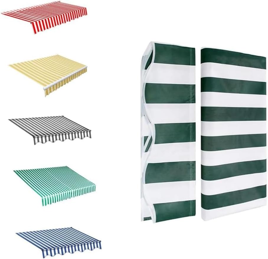 Retractable ning Replacement Fabric Waterproof Canopy Cloth with Valance for 3x2m nings Sune for Garden & Balcony (Green 4x2m 13x6.5ft)