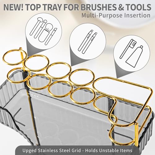 50% Off Upgraded 2-Tier Corner Bathroom Organizer with Brush Holder