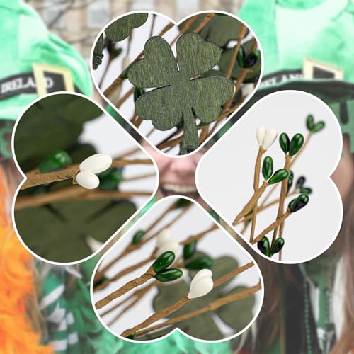 St-Patricks-Day-Decorations-12-Pack-Clover-Picks-for-Vases-Shamrock-Floral-Stems-for-Flower-Arrangement-St-Patricks-Day-Celebration-17-Tall St Patricks Day Decorations 12 Pack Clover Picks for Vases Shamrock Floral Stems for Flower Arrangement St Patricks Day Celebration 17 Tall