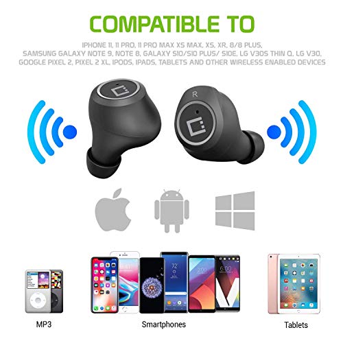 Image of Cellet Wireless V5 Bluetooth Earbuds Works for Samsung Galaxy Buds Plus with Charging case for in Ear Headphones. (V5.0 Black)