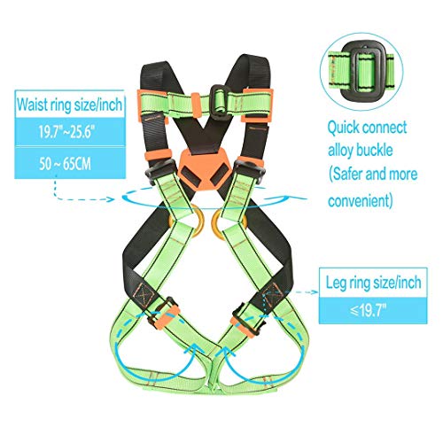 HeeJo Kids' Harness, Youth Safety Harness Comfort Zipline Climbing Harness Belts for Tree Climbing Outdoor Expanding Training, Caving Rappelling 7 to 13 Years
