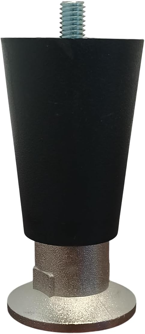 OCS Parts Set of 4 Heavy Duty 4-Inch Commercial Countertop Appliance Legs | 3/8-16 x 1/2" Protruding Stud Replacement Legs with Adjustable Flanged Toe