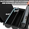 CASEMATIX Wireless Microphone Case Compatible with Four Wireless Mic System Microphones Up to 10.75" by Sennheiser, Shure and More - Mic Case for Travel Fits Cables for Singing or Karaoke #2