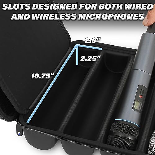 CASEMATIX Wireless Microphone Case Compatible with Four Wireless Mic System Microphones Up to 10.75" by Sennheiser - Image 3