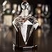 Hand Blown Diamond Whiskey Decanter: Lead Free Glass Designer Decanters with Custom Wood Stand & Airtight Stopper, Decorative Bar Set Tool for Scotch, Bourbon, Rum, Vodka, Wine, Liquors or Spirits
