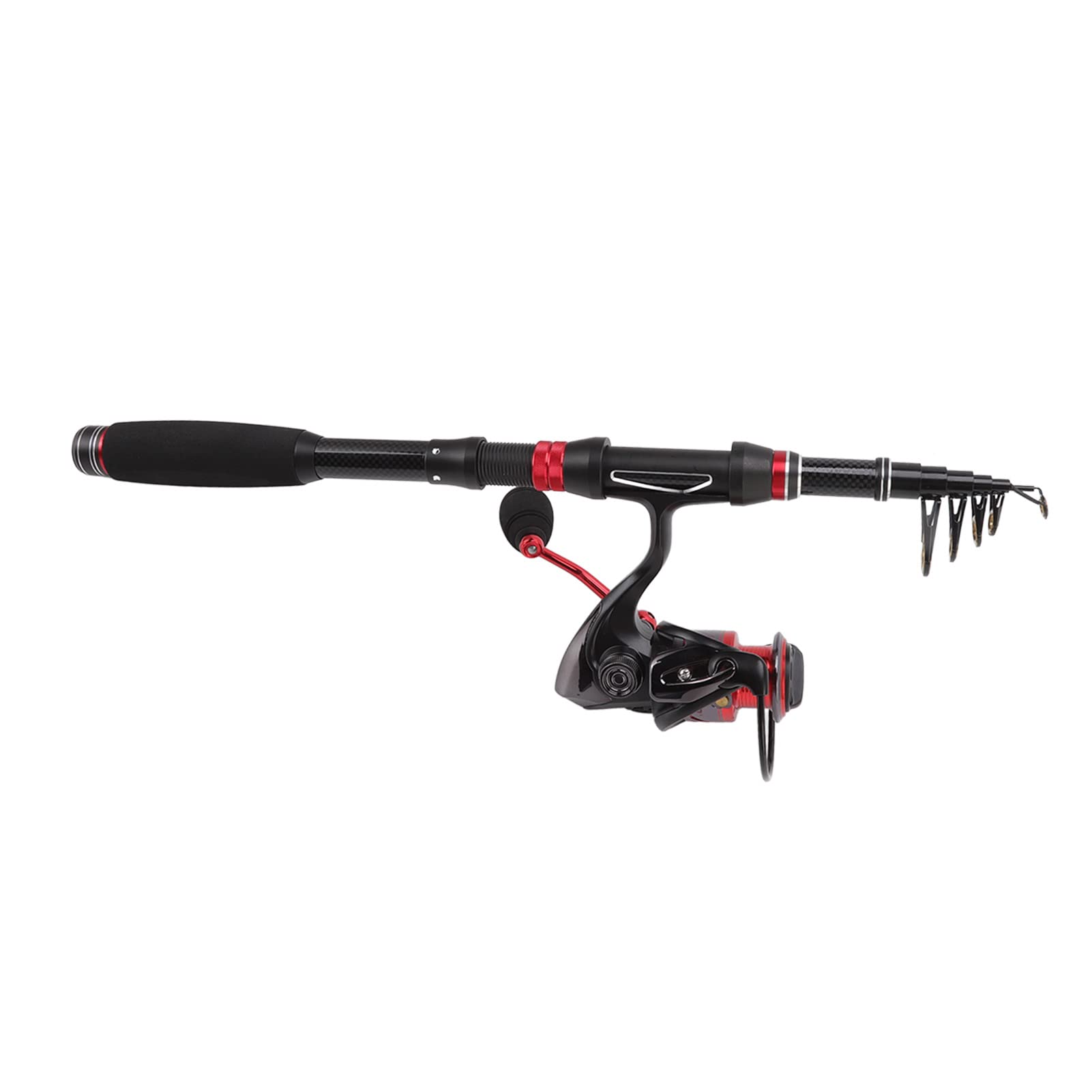 Kit di pesca con canna da pesca e bobine in fibra di carbonio kit di pesca telescopico con esca di bobina di bobina per esca accessori per ganci per pescherecci per la spia
