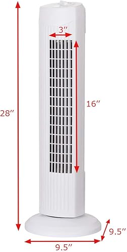 Miniatura 4 de GOFLAME Ventilador de torre oscilante, ventilador eléctrico portátil con 3 velocidades de viento, ventilador de refrigeración silencioso para sala