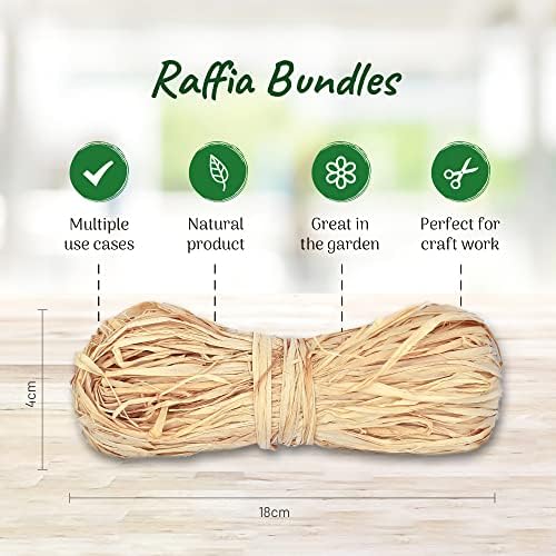 Natural Raffia Ribbon Bundles, Raffia Ribbons for Gift Wrapping, Decoration and Craft Weaving, Ideal for Florists and DIY in Your Home (2 Pack 50g)