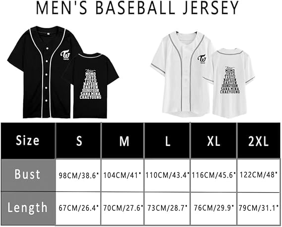 FUJUTANG Kpop Twice Baseball Jersey Tzuyu Mina Momo Sana Dahyun