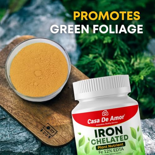 Image of Casa De Amor Iron Fe-12% EDTA Chelated | Prevents Yellowing & Boosts Growth | 100% Water-Soluble Foliar Spray | For Lush Green Leaves & Strong Plants | 50 gm