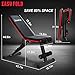 LINODI Weight Bench, Adjustable Strength Training Benches for Full Body Workout, Multi-Purpose Foldable Incline Decline Home Gym Bench
