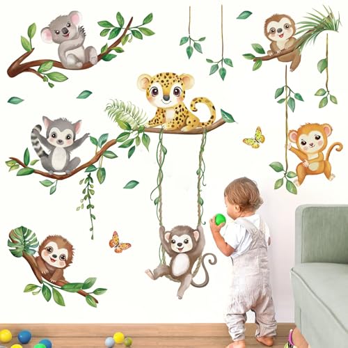 Vinilos decorativos de animales de la selva para pared miniatura 4