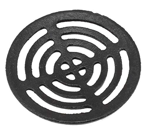 Black Cast Round Drain Grate Gully Grid Cover - 8” 200mm x 12mm