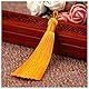 SHTGOI 10 Stück 8 cm Quasten Handgemachte Troddel Anhänger Fransen mit Ice Silky Kordel Schlaufen Floss Lesezeichen Quasten Tassel für Schmuck Souvenir DIY Kleidung Handwerk Zubehör Gelb