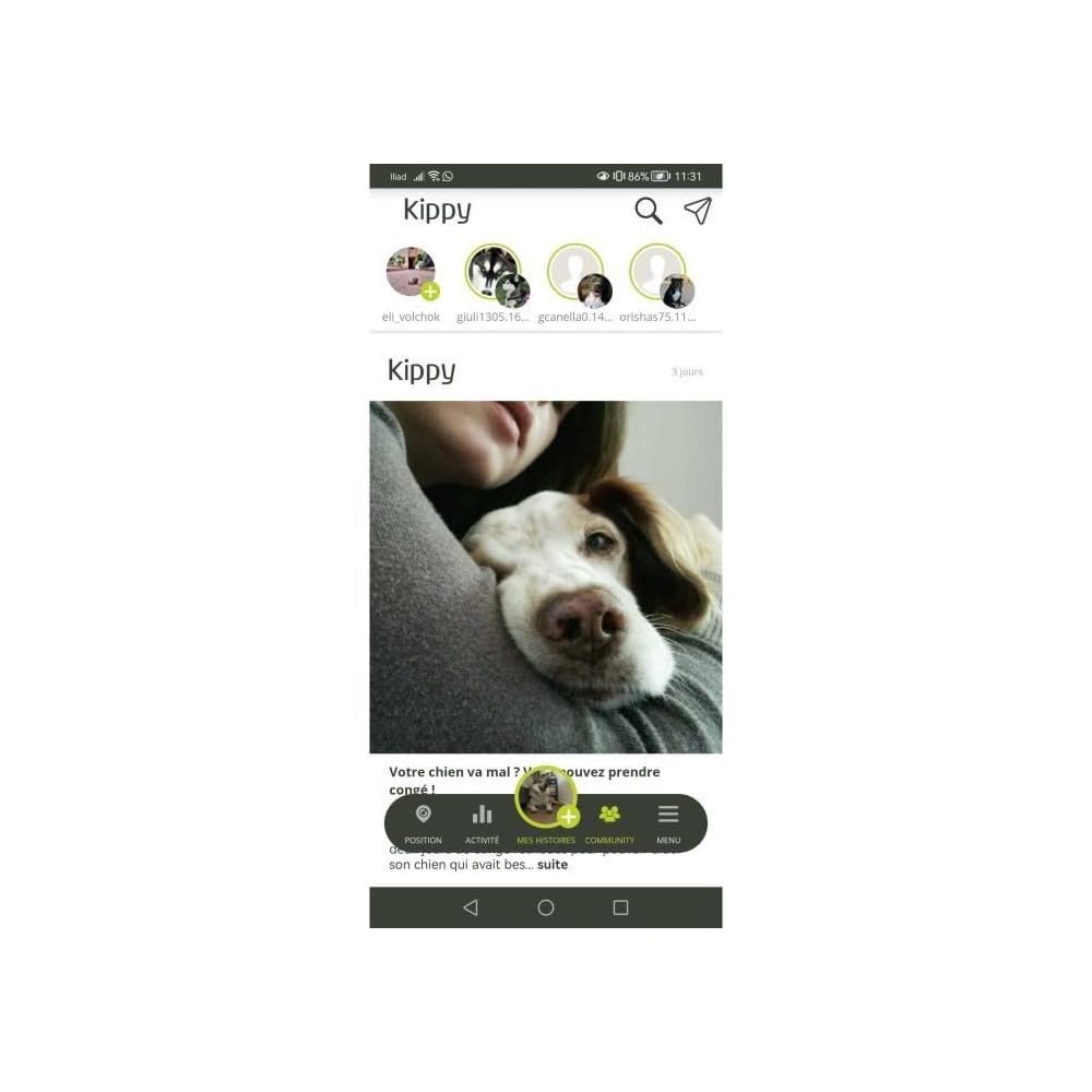 Kippy EVO | GPS per Cani - Localizzatore per Cani e Gatti Impermeabile con GPS per collare - Tracker di Attività e Salute del tuo Cane, con Recinto Digitale e Notifiche - Colore Grigio