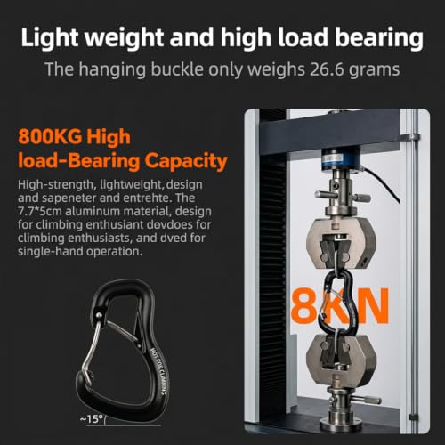 Image of Proberos Carabiner Clip Hook Heavy 8KN Aluminum Double Door Lightweight Clip for Hammock Camping Hiking Backpacking Keychain and Outdoor Use-1Pcs