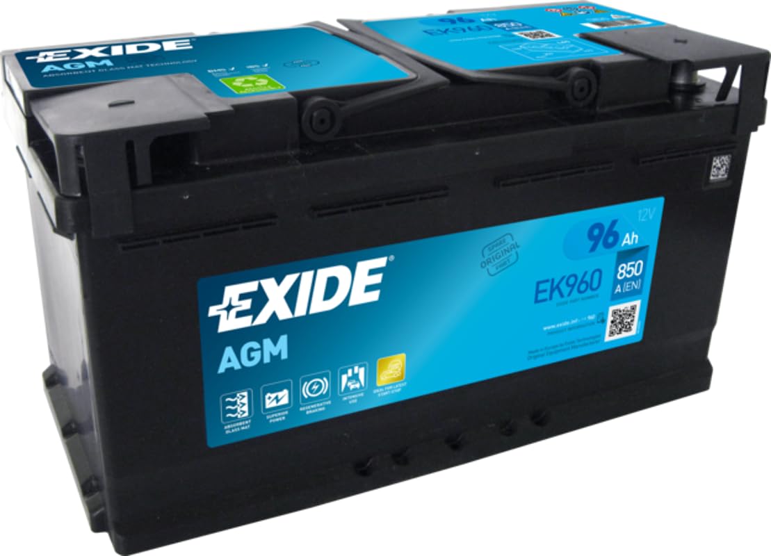 EXIDE Autobatterie 96Ah 12V 850A AGM EK960 STOP & START AGM DIN