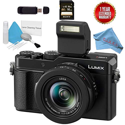 Panasonic Lumix DC-LX100 II Digital Camera Bundle (Base, Black)