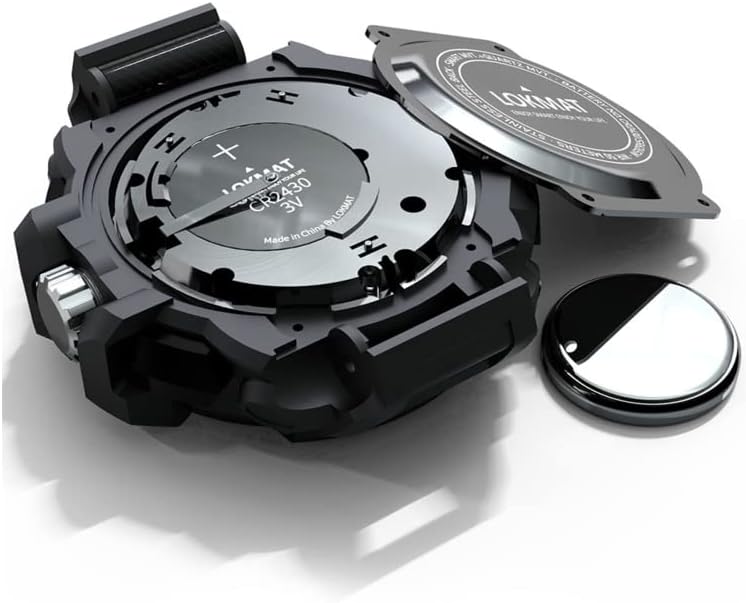 A hand wearing the LOKMAT MK28 smartwatch, with a digital interface showing alarm settings for 'Get up', 'Lunch', and 'Go to bed' at specific times.