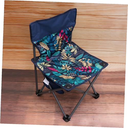 Chaise pliante de pêche bleu feuillage compacte et légère pour camping