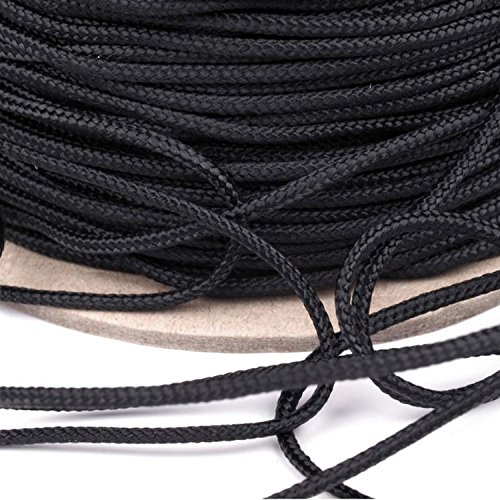 BIG-SAM - Zugschnur (schwarz) für Jalousien - 5, 10, 25, 50 oder 100 Meter - Ø 1,6mm - in Schwarz (5 Meter)