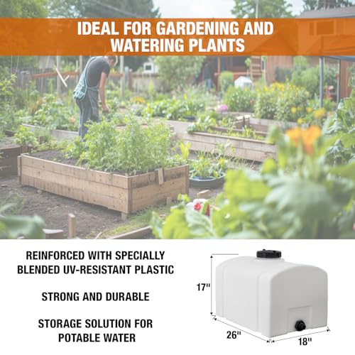 image for RomoTech 82123899 Polyethylene Domed Reservoir Water Tank, 26 gallon, 