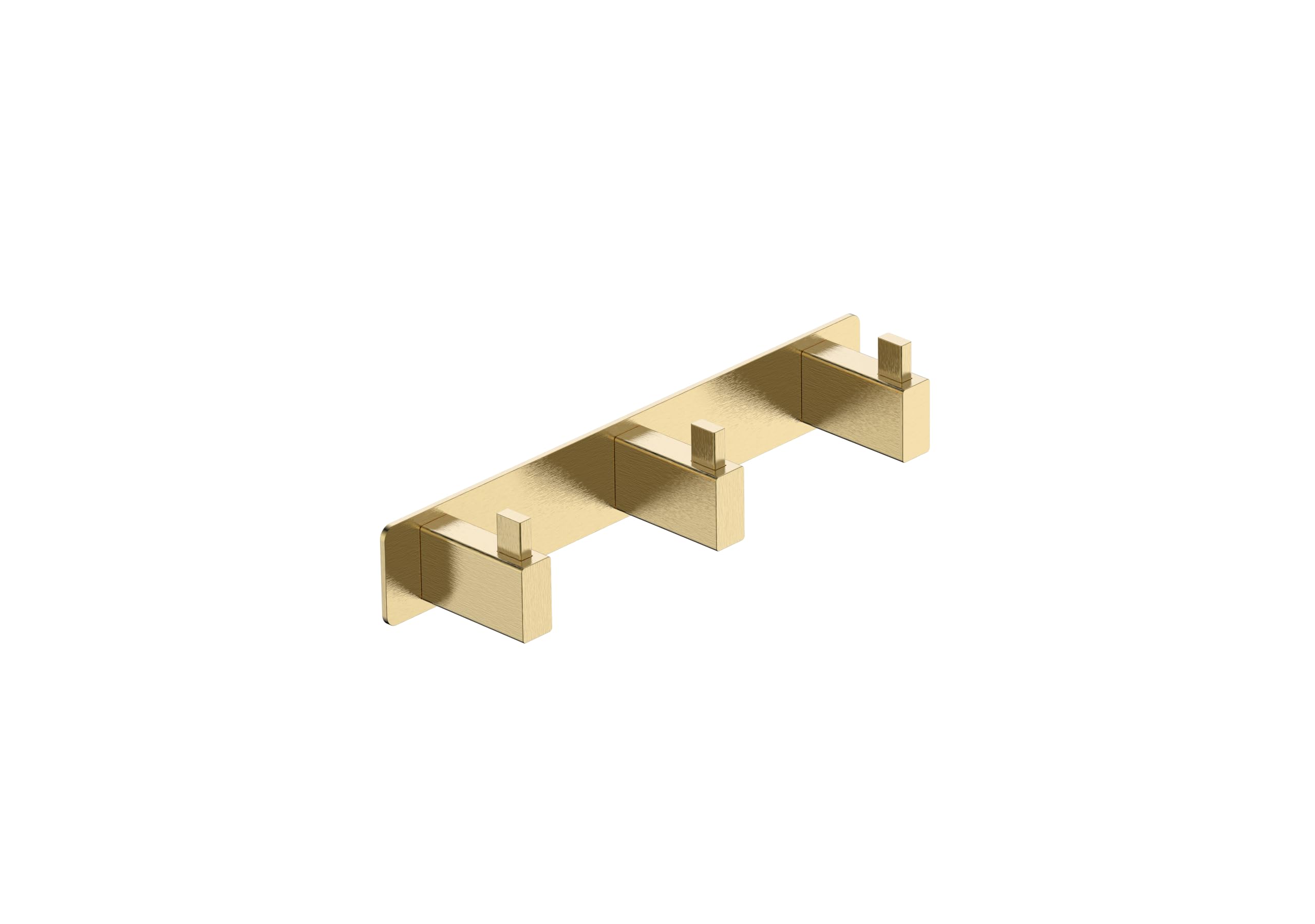 NOLUXA IMEX - Percha Triple Baño Adhesiva sin Taladro Dorada | Colgador de Toallas para la Ducha | Accesorio de Cuarto de Baño Resistente a Humedad | Doble Sistema de Fijación (Atornillado o Pegado)