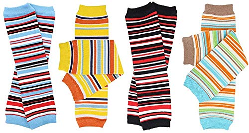 Blue Boy Stripes Baby Leg Warmers 4 Pack for Babies