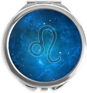 Starry Sky Night Leo Zodiac Constellation Hand Compact Mirror Round Portable Pocket Glass