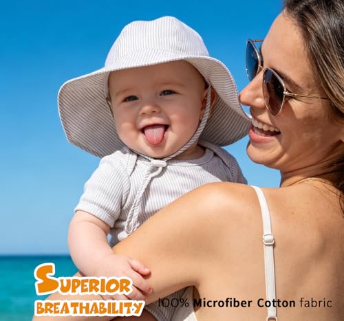 Baby Sun Hat Infant Toddler Summer Bucket Hat Kids Cotton Beach Sun Hats for Baby Boys Girls Child 6-24 Months — view 2