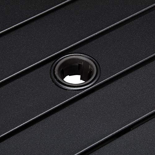 Lokatse Home Outdoor Patio Dinning Swivel Chairs Rocker Set Of 2 Metal, 2, Blue & Patio Umbrella Table Stand With Umbrella Hole, Outdoor Table Base Only Garden Table Bistro Table - Black #TOP6