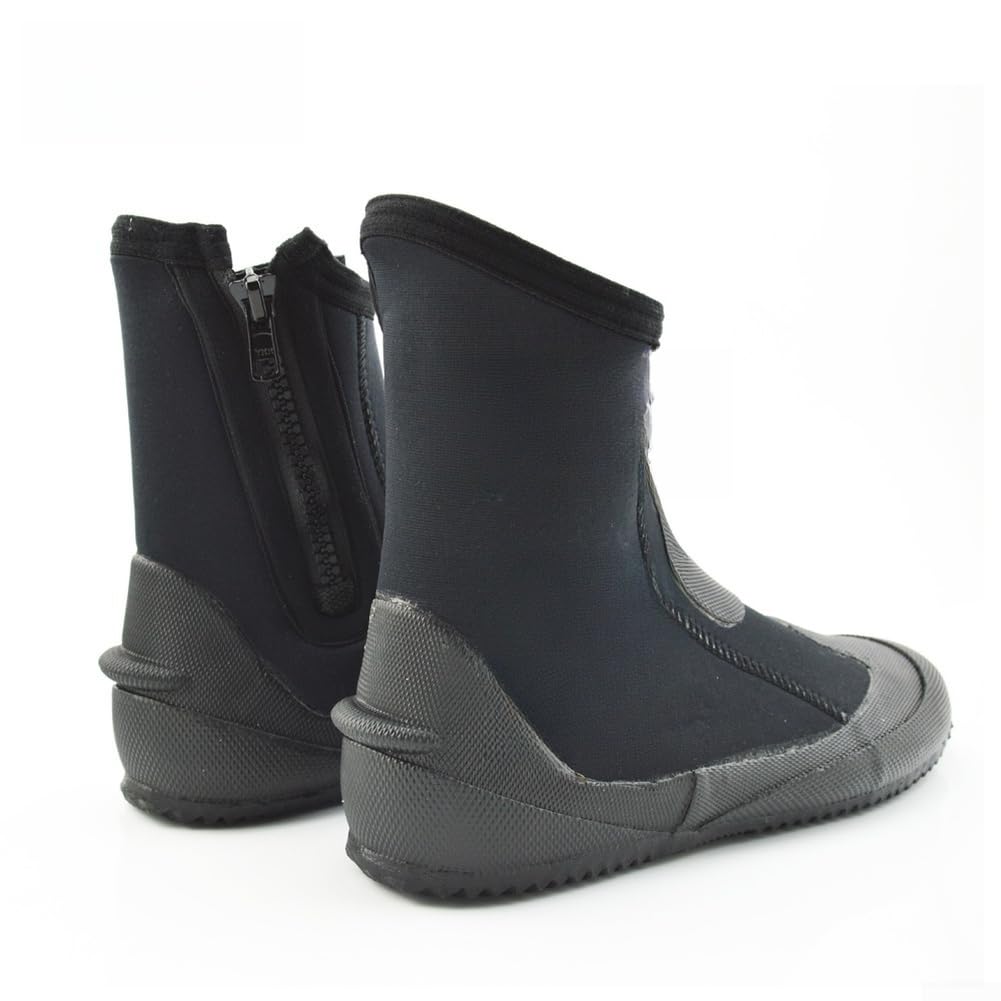 Botas de buceo gruesas de neopreno de 5 mm, calcetines de neopreno con suela de goma para esnórquel, pesca, buceo, antideslizante, soporte de tobillo alto