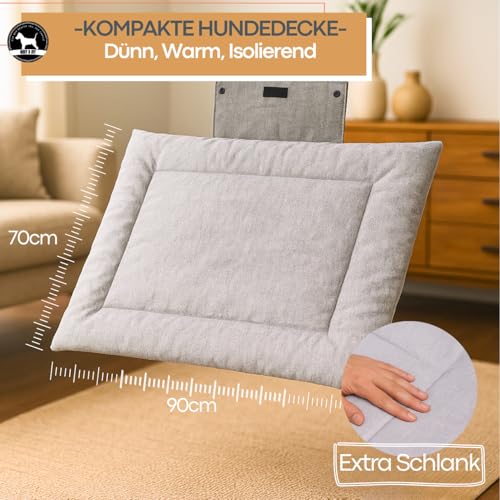 Abby&Ivy Hundedecke für Unterwegs 90x70cm- Faltbare, Waschbare, Rutschfeste Decke für kleine und mittlere Hunde - Leicht, Robust, Pflegeleicht & Isolierend, Ideale Resiedecke, Auto - und Outdoor-decke