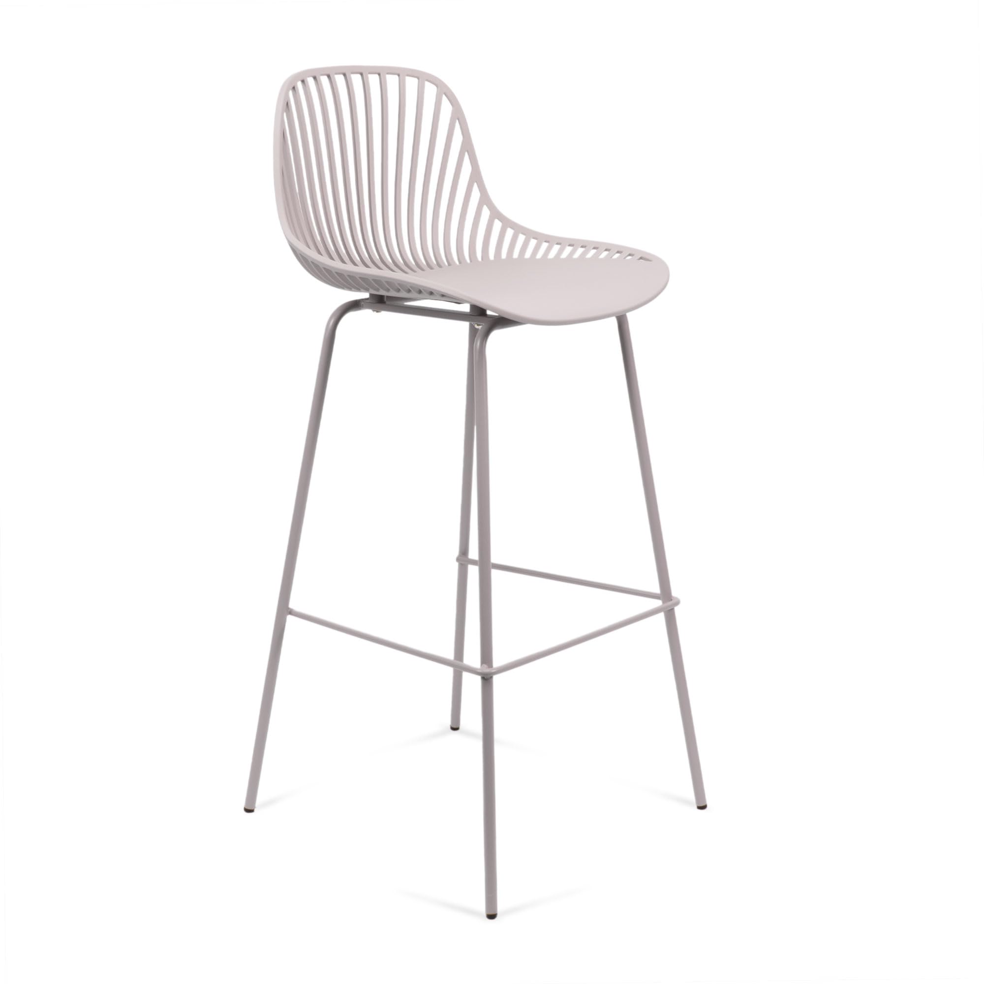 THE SECRET HOME - Taburete Alto de Polipropileno y Metal - Alto. 103 cm x Largo. 48 cm - Asiento Extra para el Hogar - Ideal para Cocina, Salon - Color French Taupe