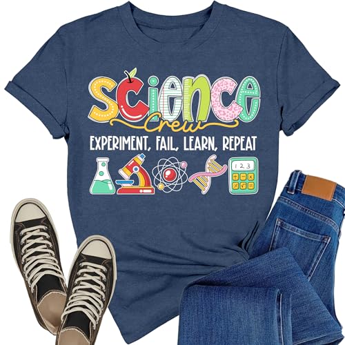 Rwabing Science Teacher Shirts for Women Science Crew T-Shirt Scientist Top
